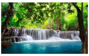 Gario Fototapeta Číry vodopád v džungli Veľkosť: 402 x 240 cm, Materiál: Latexová