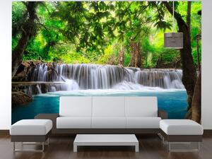 Gario Fototapeta Číry vodopád v džungli Veľkosť: 200 x 135 cm, Materiál: Latexová