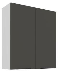 Vysoká horná skrinka LUNARA - šírka 80 cm, grafit/biela