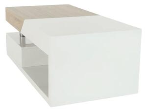 Konferenčný stolík s úložným priestorom, biely lesk/dub sonoma (k205717)