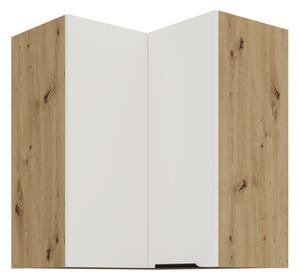 Horná rohová skrinka LUNARA 2 - 60x60 cm, biela / dub artisan