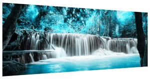 Gario Fototapeta Vodopád v modrej džungli Veľkosť: 200 x 135 cm, Materiál: Latexová