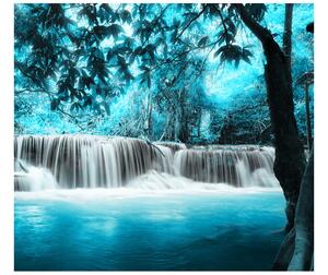 Gario Fototapeta Vodopád v modrej džungli Veľkosť: 268 x 240 cm, Materiál: Latexová