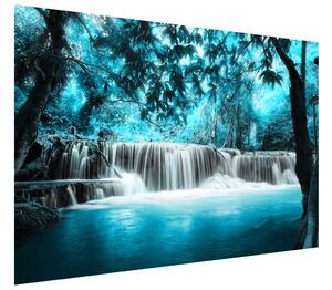 Gario Fototapeta Vodopád v modrej džungli Veľkosť: 150 x 200 cm, Materiál: Latexová