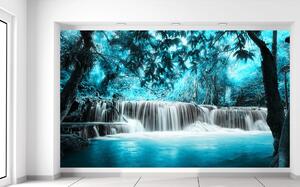 Fototapeta Vodopád v modrej džungli Materiál: Samolepiaca, Veľkosť: 402 x 240 cm