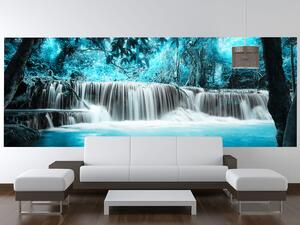 Gario Fototapeta Vodopád v modrej džungli Veľkosť: 402 x 240 cm, Materiál: Latexová