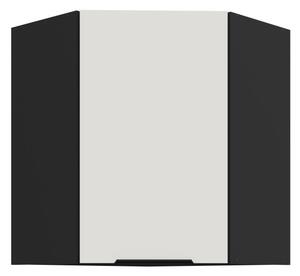 Horná rohová skrinka LUNARA 1 - 60x60 cm, biela / čierna