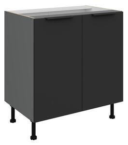 Dolná dvojdverová skrinka LUNARA - šírka 80 cm, čierna / antracit