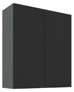 Vysoká horná skrinka LUNARA - šírka 80 cm, čierna / antracit