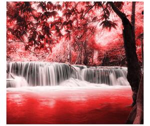 Gario Fototapeta Vodopád v červenej džungli Veľkosť: 402 x 240 cm, Materiál: Latexová