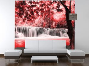 Fototapeta Vodopád v červenej džungli Materiál: Samolepiaca, Rozmery: 110 x 200 cm