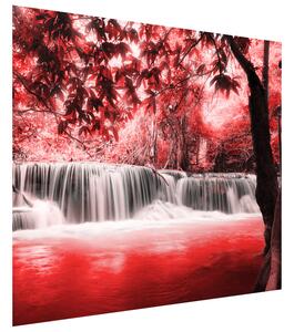 Gario Fototapeta Vodopád v červenej džungli Veľkosť: 200 x 150 cm, Materiál: Samolepiaca
