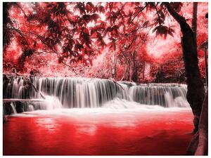 Gario Fototapeta Vodopád v červenej džungli Veľkosť: 150 x 200 cm, Materiál: Latexová