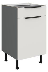 Dolná skrinka so šuplíkom LUNARA - šírka 50 cm, biela / antracit