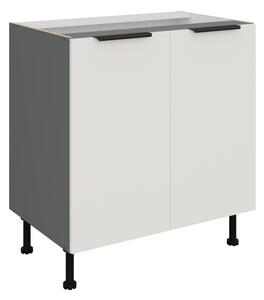Dolná dvojdverová skrinka LUNARA - šírka 80 cm, biela / antracit