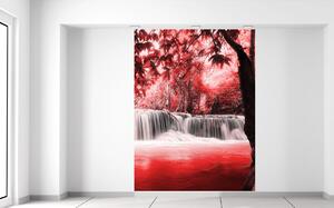 Gario Fototapeta Vodopád v červenej džungli Veľkosť: 150 x 200 cm, Materiál: Latexová