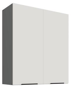Vysoká horná skrinka LUNARA - šírka 80 cm, biela / antracit