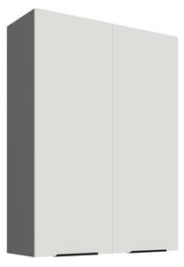 Vysoká horná kuchynská skrinka LUNARA - šírka 80 cm, biela / antracit