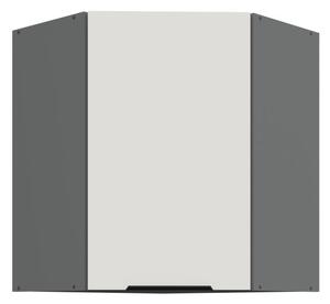 Horná rohová skrinka LUNARA 1 - 60x60 cm, biela / antracit