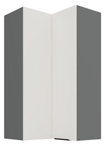 Vysoká horná rohová skrinka LUNARA 2 - 60x60 cm, biela / antracit