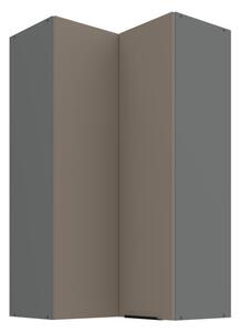 Vysoká horná rohová skrinka LUNARA 2 - 60x60 cm, tmavo béžová / antracit