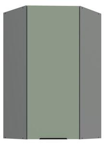 Vysoká horná rohová skrinka LUNARA 1 - 60x60 cm, zelená/antracit