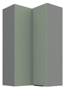 Vysoká horná rohová skrinka LUNARA 2 - 60x60 cm, zelená/antracit