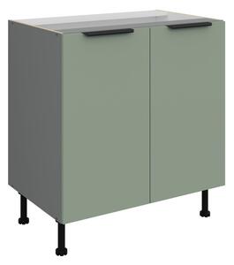 Dolná dvojdverová skrinka LUNARA - šírka 80 cm, zelená / antracit