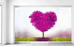 Gario Fototapeta Tmavoružový strom lásky Veľkosť: 268 x 240 cm, Materiál: Latexová