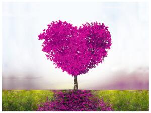 Gario Fototapeta Tmavoružový strom lásky Veľkosť: 400 x 268 cm, Materiál: Samolepiaca