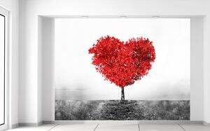 Gario Fototapeta Strom lásky do červena Veľkosť: 150 x 200 cm, Materiál: Latexová