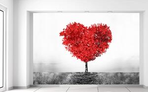 Gario Fototapeta Strom lásky do červena Veľkosť: 110 x 200 cm, Materiál: Latexová