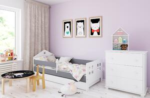 BabyBeds Detská posteľ domček POLA Farebné prevedenie: Šedá, Velikost postele: 180x80 cm, Úložný priestor k posteli: Áno, s úložným priestorom