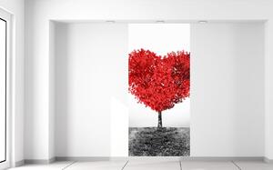 Gario Fototapeta Strom lásky do červena Veľkosť: 95 x 205 cm, Materiál: Latexová