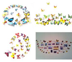 Veselá Stena Farebné 3D Motýliky Viacfarebné