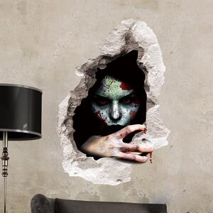 Veselá Stena Samolepka na stenu Halloween 3D Krvavá tvár