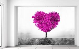 Gario Fototapeta Fialový strom lásky Veľkosť: 200 x 135 cm, Materiál: Latexová