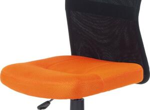 Detská kancelárska stolička čalúnená látkou MESH v štýlovej kombinácii oranžovej a čiernej farby (a-2325 oranžová)