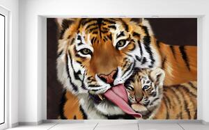 Gario Fototapeta Tiger a tigrík Veľkosť: 536 x 240 cm, Materiál: Latexová