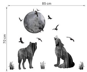Veselá Stena Samolepka na stenu Vlky vijúce na Mesiac