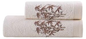 Vyrobené na Slovensku Bambusové uteráky a osušky MIRA krémové krémová Bavlna/Bambus 50x100 cm