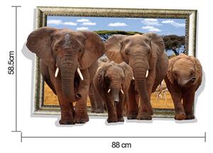 Veselá Stena Samolepka na stenu Slony Safari
