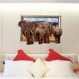 Veselá Stena Samolepka na stenu Slony Safari