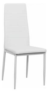 Stolička s moderným a jednoduchým dizajnom biela ekokoža