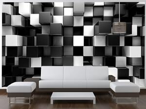 Fototapeta Čierno-biele kocky Materiál: Samolepiaca, Rozmery: 412 x 248 cm