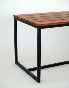 Záhradný stôl Abeto s masívnym drevom a oceľovou konštrukciou teak
