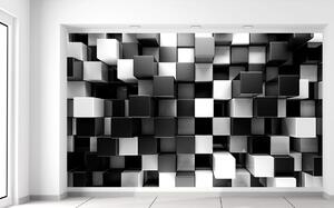 Fototapeta Čierno-biele kocky Materiál: Samolepiaca, Veľkosť: 412 x 248 cm