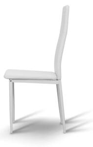 Stolička s moderným a jednoduchým dizajnom biela ekokoža (k182178)