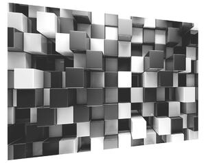 Gario Fototapeta Čierno-biele 3D kocky Veľkosť: 536 x 240 cm, Materiál: Samolepiaca