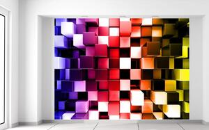 Gario Fototapeta Farebné 3D kocky Veľkosť: 200 x 150 cm, Materiál: Latexová